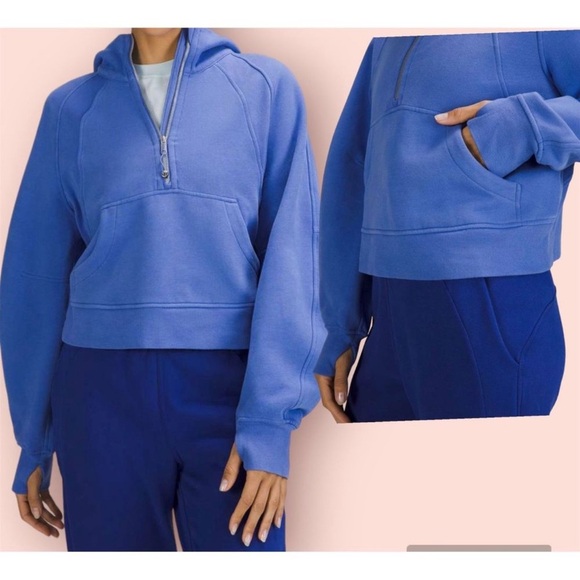 lululemon athletica Tops - Lululemon Scuba Oversized Half-Zip Hoodie Wild Indigo M/L